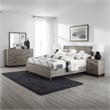 Zephyr 4 Pc Queen Size Bedroom Set- Light Gray- Brown- Modern Style