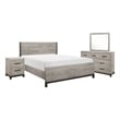Zephyr 4 Pc Queen Size Bedroom Set- Light Gray- Brown- Modern Style