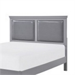 Brite Queen Size Bed- Gray Faux Leather Upholstered Headboard- Low Profile