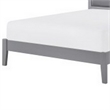 Brite Queen Size Bed- Gray Faux Leather Upholstered Headboard- Low Profile
