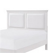 Brite Queen Size Bed- White Faux Leather Upholstered Headboard- Low Profile