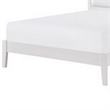 Brite Queen Size Bed- White Faux Leather Upholstered Headboard- Low Profile