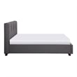 Orra Queen Platform Bed- Tufted Dark Gray Polyester Upholstery- Solid Wood