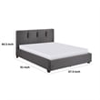 Orra Queen Platform Bed- Tufted Dark Gray Polyester Upholstery- Solid Wood