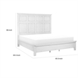 Gemi Queen Size Bed with Headboard- Footboard- Clean Design White Wood