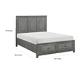 Thiem Queen Size Platform Bed with 2 Storage Drawers- Gray Wood Finish