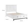 Thiem Queen Size Platform Bed with 2 Storage Drawers- White Wood Finish