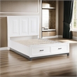 Thiem Queen Size Platform Bed with 2 Storage Drawers- White Wood Finish
