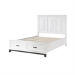Thiem Queen Size Platform Bed with 2 Storage Drawers- White Wood Finish