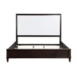 Shim Queen Size Bed with Tall Headboard- White and Cherry Brown Wood