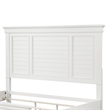 Lyni Queen Size Bed with Farmhouse Style Headboard- Solid White Acacia Wood