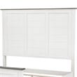 Woki Queen Size Bed- Solid Wood Panel Design- Farmhouse White and Brown