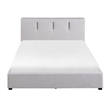 Orra Queen Platform Bed- Tufted Gray Polyester Upholstery- Solid Wood