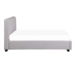 Orra Queen Platform Bed- Tufted Gray Polyester Upholstery- Solid Wood