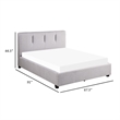 Orra Queen Platform Bed- Tufted Gray Polyester Upholstery- Solid Wood