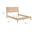 Kali Queen Bed- Panel Design- Melamine Laminate Natural Oak Brown Wood