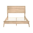 Kali Queen Bed- Panel Design- Melamine Laminate Natural Oak Brown Wood