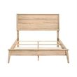 Kali Queen Bed- Panel Design- Melamine Laminate Natural Oak Brown Wood