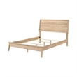 Kali Queen Bed- Panel Design- Melamine Laminate Natural Oak Brown Wood