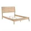 Kali Queen Bed- Panel Design- Melamine Laminate Natural Oak Brown Wood