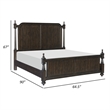 Berey Queen Bed- Classical Column Pilasters- Driftwood Dark Brown Finish