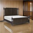 Berey Queen Bed- Classical Column Pilasters- Driftwood Dark Brown Finish
