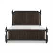 Berey Queen Bed- Classical Column Pilasters- Driftwood Dark Brown Finish