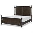 Berey Queen Bed- Classical Column Pilasters- Driftwood Dark Brown Finish