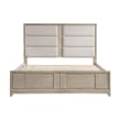 Owen Queen Platform Bed- Storage Drawers- Upholstery- Light Beige Wood