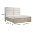 Owen Queen Platform Bed- Storage Drawers- Upholstery- Light Beige Wood