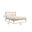 Lika Full Platform Bed- Vertical Slatted Headboard- Natural Brown Wood