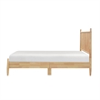 Lika Full Platform Bed- Vertical Slatted Headboard- Natural Brown Wood
