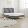 Ryla California King Platform Bed- Gray Tufted Velvet Upholstered Headboard