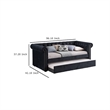 Loe Daybed w Pull Out Trundle- Chesterfield Black Velvet Upholstery
