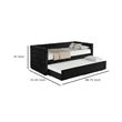 Lem Daybed w Pull Out Trundle- Chesterfield Black Velvet Upholstery