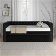 Lem Daybed w Pull Out Trundle- Chesterfield Black Velvet Upholstery