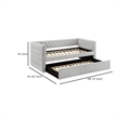 Lem Daybed w Pull Out Trundle- Chesterfield Dove Gray Upholstery