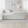 Lem Daybed w Pull Out Trundle- Chesterfield Dove Gray Upholstery