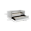 Lem Daybed w Pull Out Trundle- Chesterfield Dove Gray Upholstery