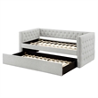 Lem Daybed w Pull Out Trundle- Chesterfield Dove Gray Upholstery