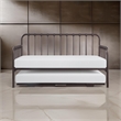 Ziva Daybed with Lift Up Trundle- Dark Bronze Metal Frame- Folding Legs