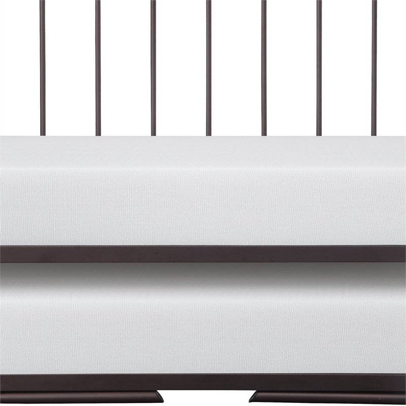 Ziva Daybed with Lift Up Trundle- Dark Bronze Metal Frame- Folding Legs