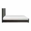 Cady California King Bed- Tufted Upholstered Headboard- Gray Solid Wood