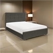 Cady California King Bed- Tufted Upholstered Headboard- Gray Solid Wood