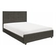 Cady Queen Size Bed with Tufted Upholstered Headboard- Brown- Solid Wood