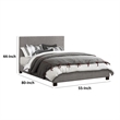 Sin Full Size Platform Bed- Panel Headboard- Gray Polyester Upholstery