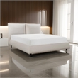 Inna Queen Platform Bed- Beige Chenille Fabric Upholstered Pillow Headboard