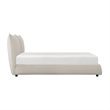 Inna Queen Platform Bed- Beige Chenille Fabric Upholstered Pillow Headboard