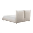 Inna Queen Platform Bed- Beige Chenille Fabric Upholstered Pillow Headboard