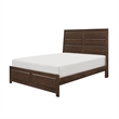 Rawn Queen Bed- Beveled Panel Headboard- Brown Okume Veneer- Solid Wood